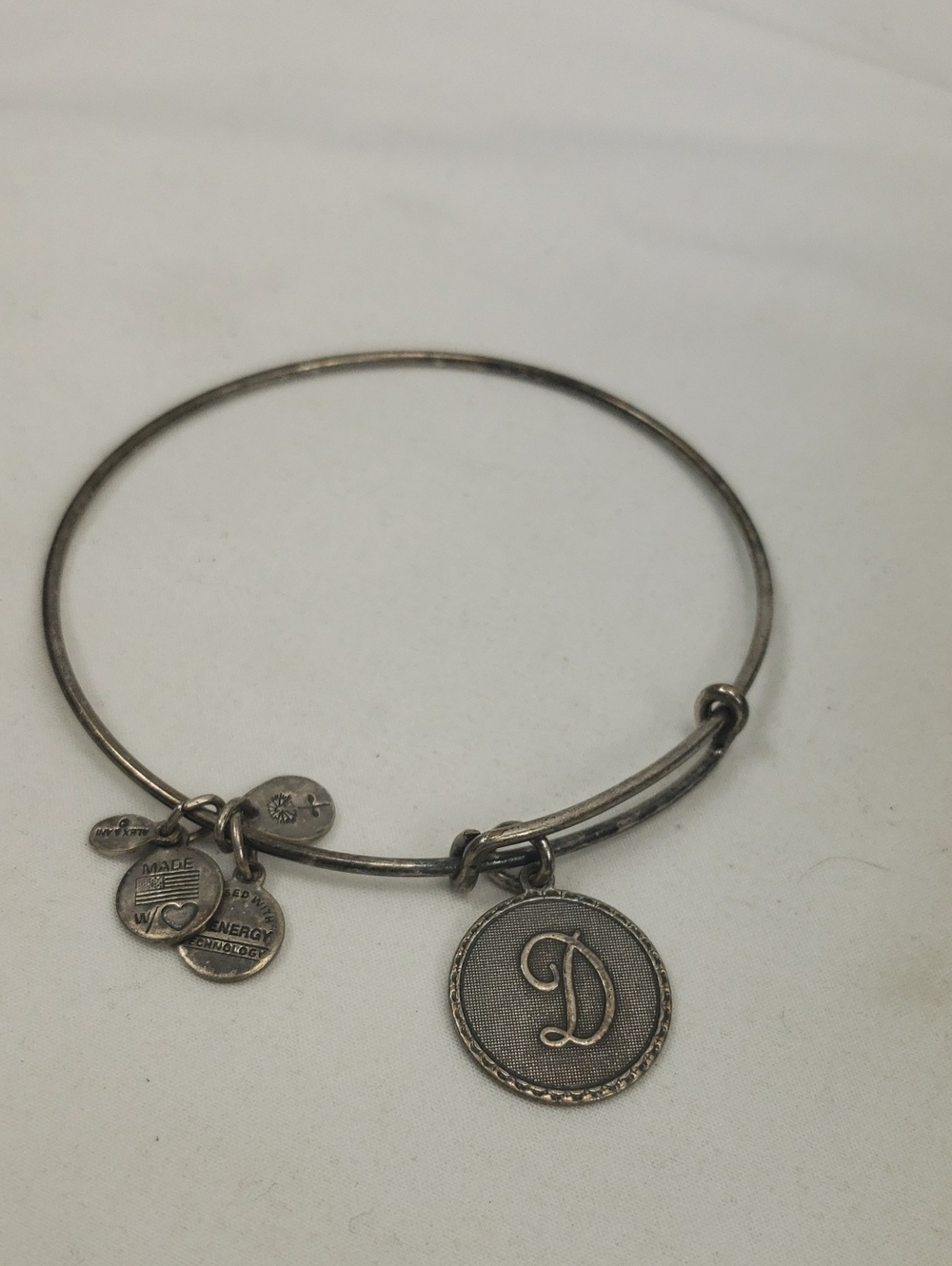 Alex and Ani D Initial Bracelet in Silver Tone